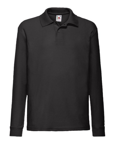 Polo bambino 65/35 manica lunga Nero