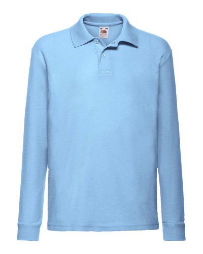 Polo bambino 65/35 manica lunga Blu Cobalto