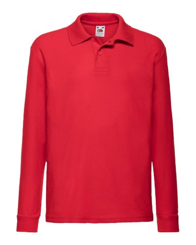 Polo bambino 65/35 manica lunga Rosso