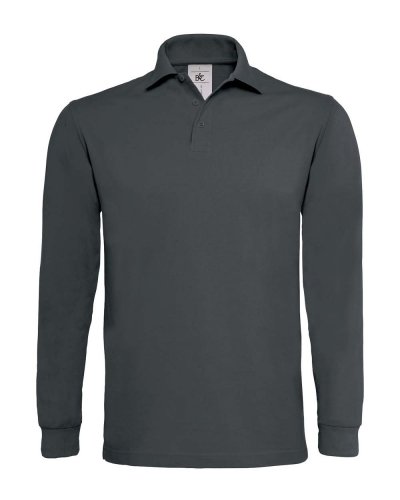 Polo maniche lunghe Heavymill Dark Grey