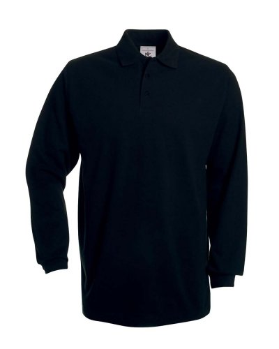 Polo maniche lunghe Heavymill Black
