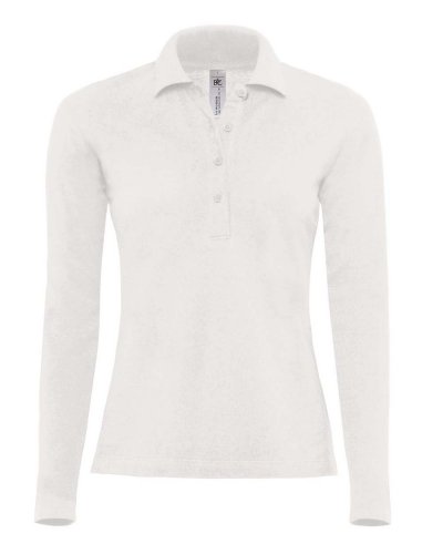 Polo maniche lunghe donna Safran White