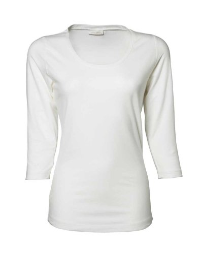 T-shirt donna maniche 3/4 Stretch White