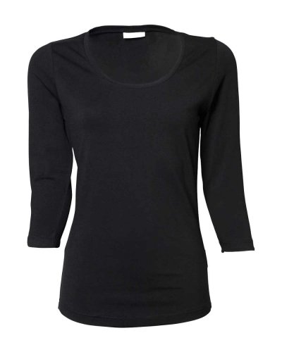 T-shirt donna maniche 3/4 Stretch Black
