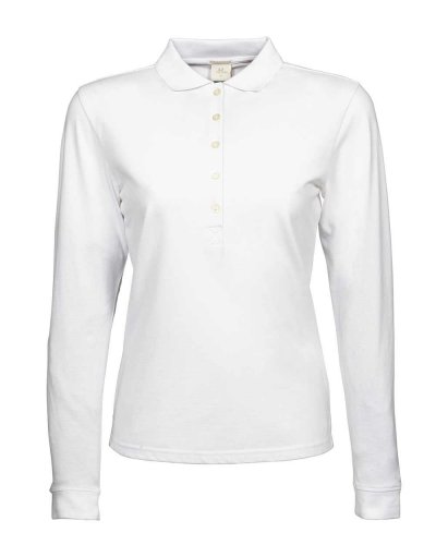 Polo donna manica lunga Luxury White