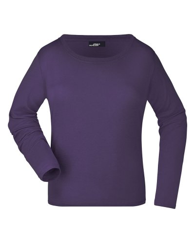 T-shirt donna maniche lunghe medium Aubergine