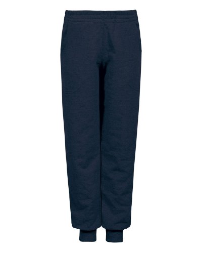 Pantalone bambino in felpa french terry fondo con costina Blu