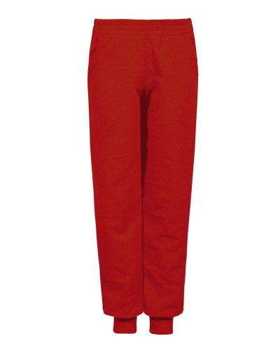 Pantalone bambino in felpa french terry fondo con costina Rosso Sport