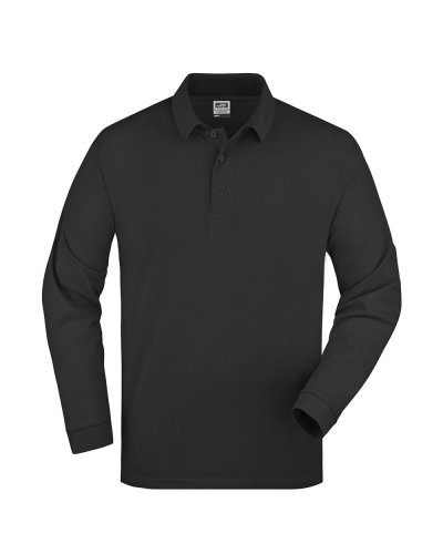 Polo piquè manica lunga Polo piquè manica lunga - James & Nicholson Black
