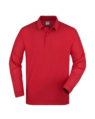 Polo piquè manica lunga Polo piquè manica lunga - James & Nicholson Red