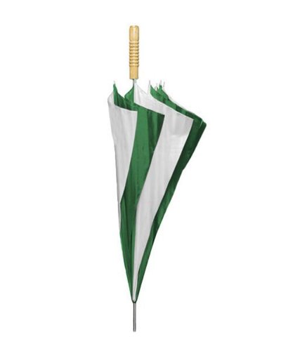 Ombrello automatico con manico dritto in legno Bianco/Verde