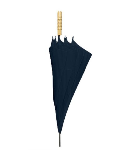 Ombrello automatico con manico dritto in legno Blu Navy