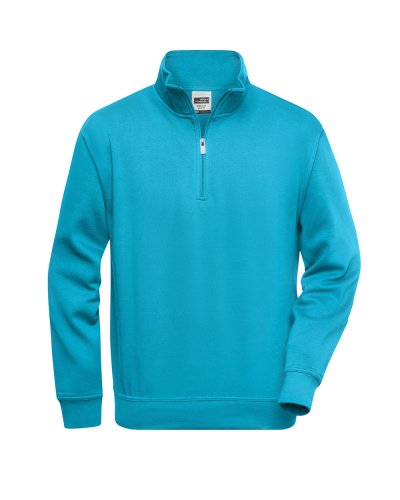 Felpa Workwear 1/2 zip Turquoise