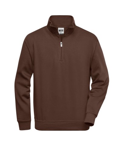 Felpa Workwear 1/2 zip Brown