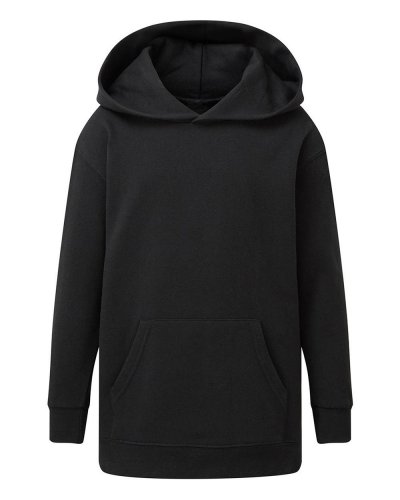 Felpa regular bambina con cappuccio Black