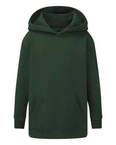Felpa regular bambina con cappuccio Bottle Green