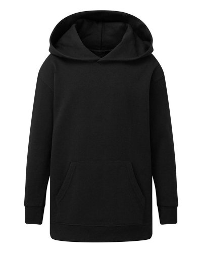 Felpa regular bambina con cappuccio Dark Black