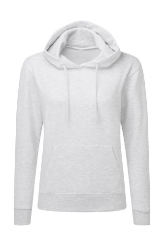 Felpa donna con cappuccio e cordino in tinta Ash Grey