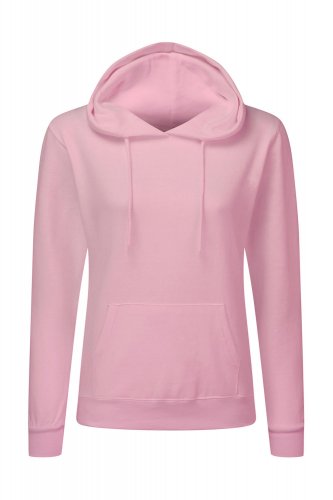 Felpa donna con cappuccio e cordino in tinta Pink