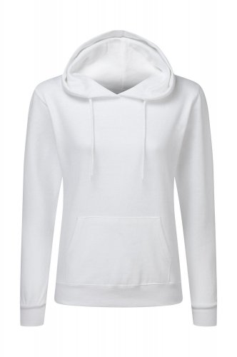Felpa donna con cappuccio e cordino in tinta White