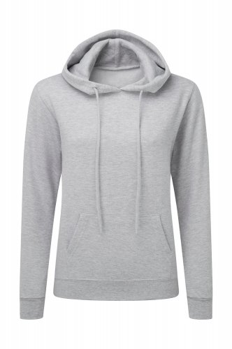 Felpa donna con cappuccio e cordino in tinta Light Oxford