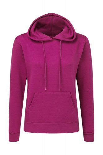 Felpa donna con cappuccio e cordino in tinta Dark Pink