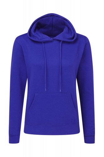 Felpa donna con cappuccio e cordino in tinta Royal Blue