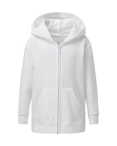 Felpa bambino con cappuccio e cerniera White
