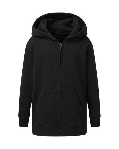 Felpa bambino con cappuccio e cerniera Black