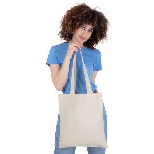 Borsa shopper di tela personalizzate manici lunghi
