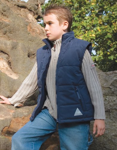 Gilet bambino antivento cappuccio imbottito poliestere