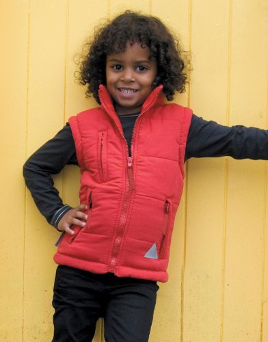Gilet bambino antivento cappuccio imbottito poliestere