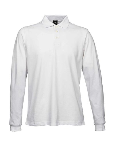 Polo Luxury Stretch manica lunga White