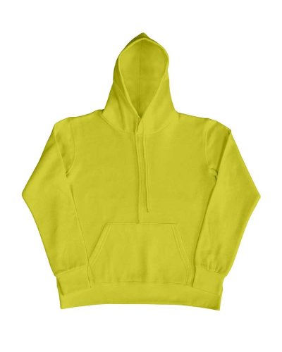 Felpa donna con cappuccio e cordino in tinta Lime