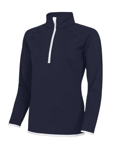 Felpa da donna1/2 zip French Navy/Artic White