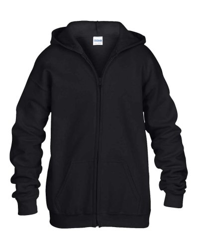 Felpa bambino con cappuccio e cerniera intera Black