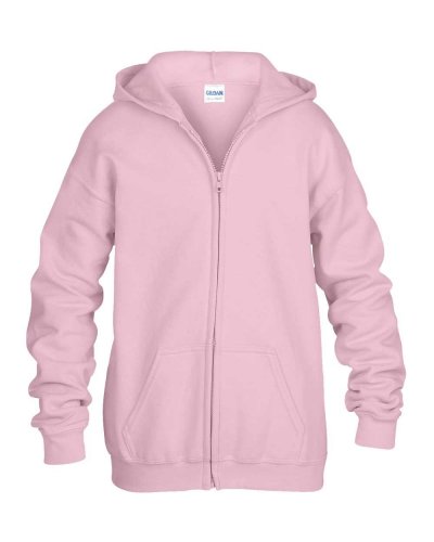 Felpa bambino con cappuccio e cerniera intera Light Pink