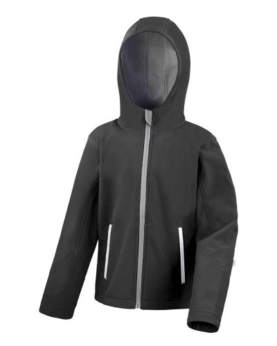 Softshell bambino TX Performance con cappuccio Nero / Grey