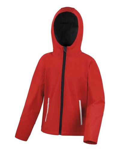 Softshell bambino TX Performance con cappuccio Rosso / Nero