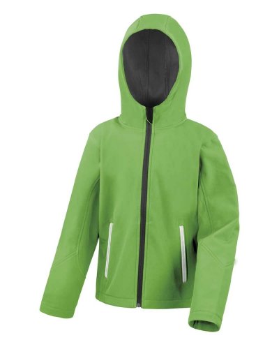 Softshell bambino TX Performance con cappuccio Vivid Green / Nero