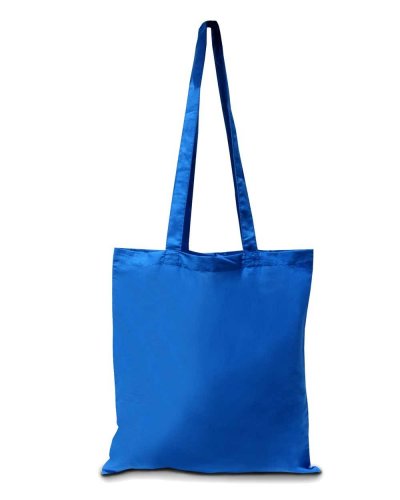 Shopper in cotone manici lunghi Blu Reale