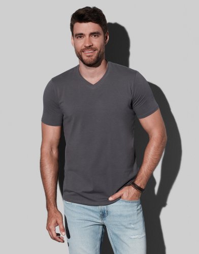 T-shirt Clive con scollo a V Blue Midnight
