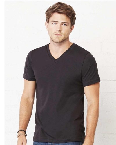 T-shirt uomo Jersey con scollatura a V Black