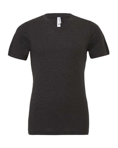 T-shirt Triblend con scollo a V Charcoal / Black Triblend