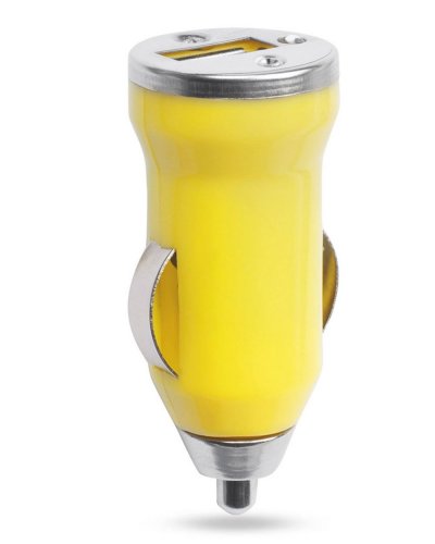 Caricatore Auto USB Hikal Giallo