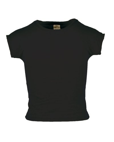 Maglia fiammata da bambina scollatura tonda Nero