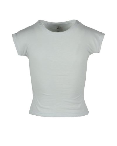 Maglia fiammata da bambina scollatura tonda Bianco