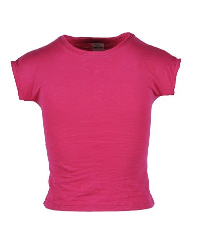 Maglia fiammata da bambina scollatura tonda Fuchsia