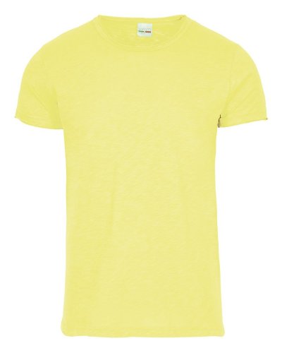 Maglia fiammata scollatura tonda Giallo Pastello