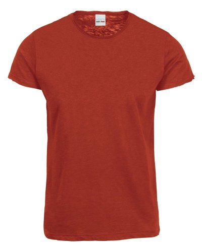 Maglia fiammata scollatura tonda Rosso